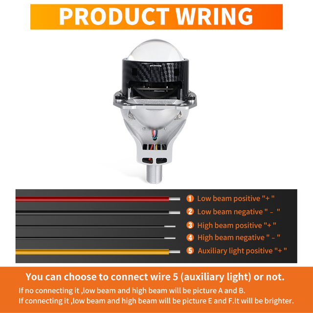 دراجة نارية عالمية منخفضة شعاع 110 واط شعاع مرتفع 156W 3 بوصة الكأس مزدوجة العدسة المصابيح الأمامية