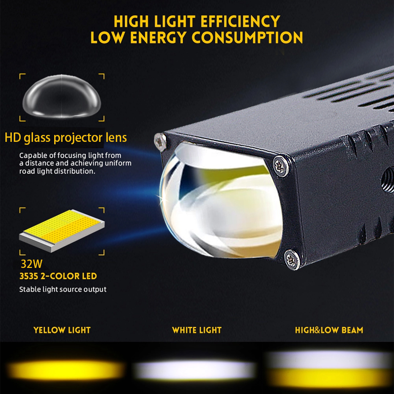 12V Super Bright Grille Spothance مع جهاز التحكم عن بعد 65W أبيض وصفر LED مصابيح الشبكة الأضواء الليزر