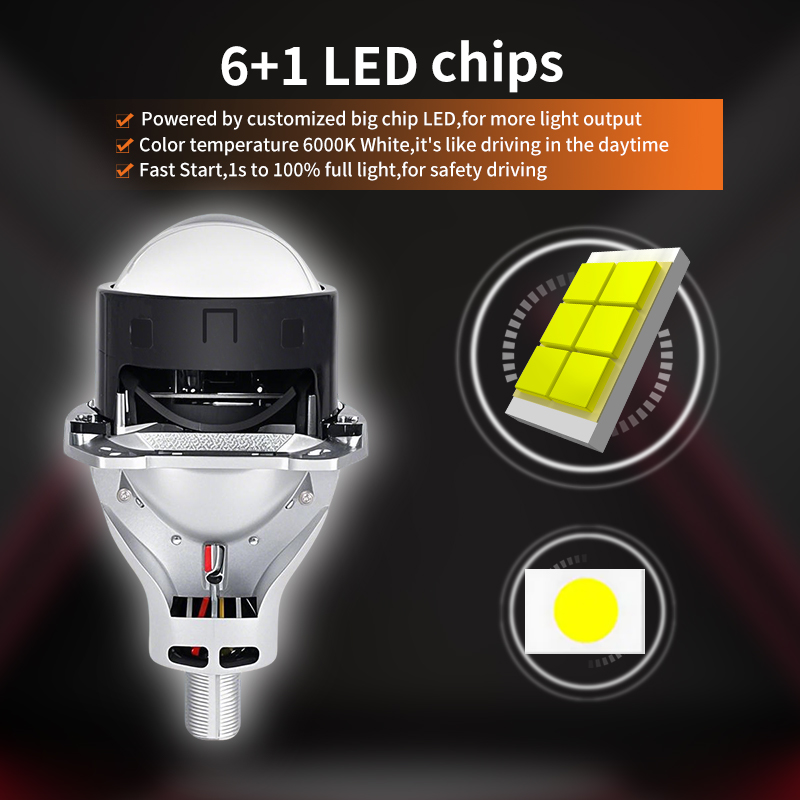 12 فولت/24 فولت 3 بوصة سائق مزدوج حزمة LED LED العدسة المصابيح الأمامية