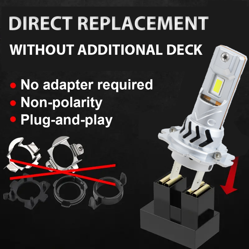 الكل في واحد 1:1 حجم التوصيل والتشغيل مصباح السيارة الأمامي مع مروحة CANBUS 12V H7 H11 9005 9006 سيارة LED لمبات استبدال