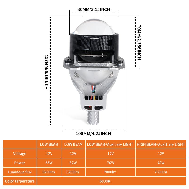 تخصيص المصنع 156W عالية الطاقة 3 بوصة BI LED LED العدسات المصابيح الأمامية للسيارة 