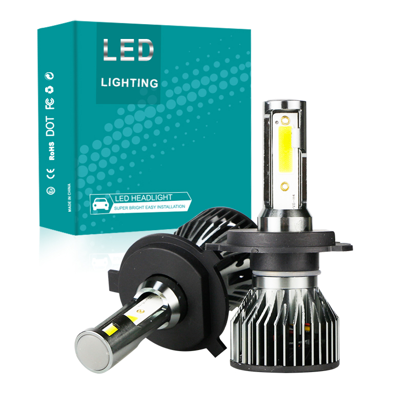 الجملة السوبر مشرق 4800LM 48W COB رقاقة للماء 12V LED مصابيح السيارة الأمامية