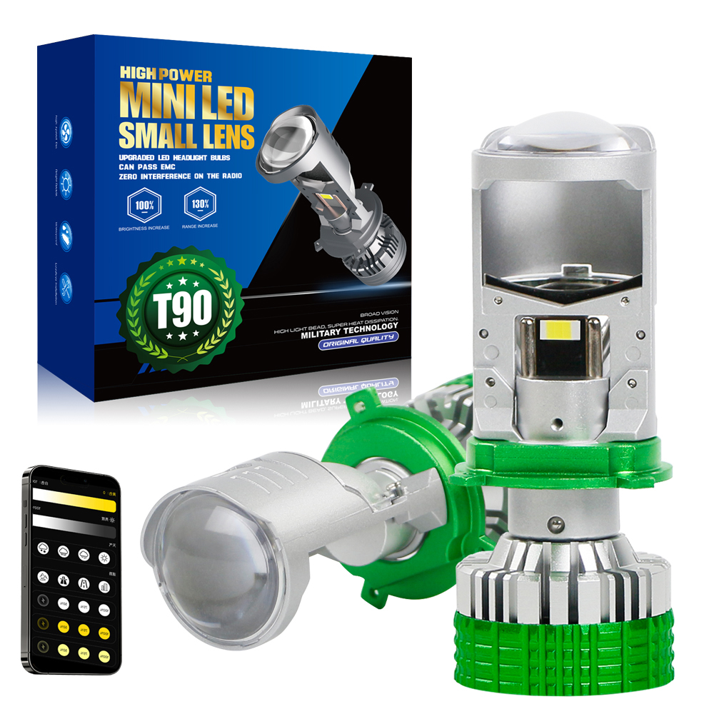 تغيير اللون 6000K 4300K ​​3000K 3-Color Mini Lens LED مصابيح المصابيح الأمامية مع التحكم عن بُعد