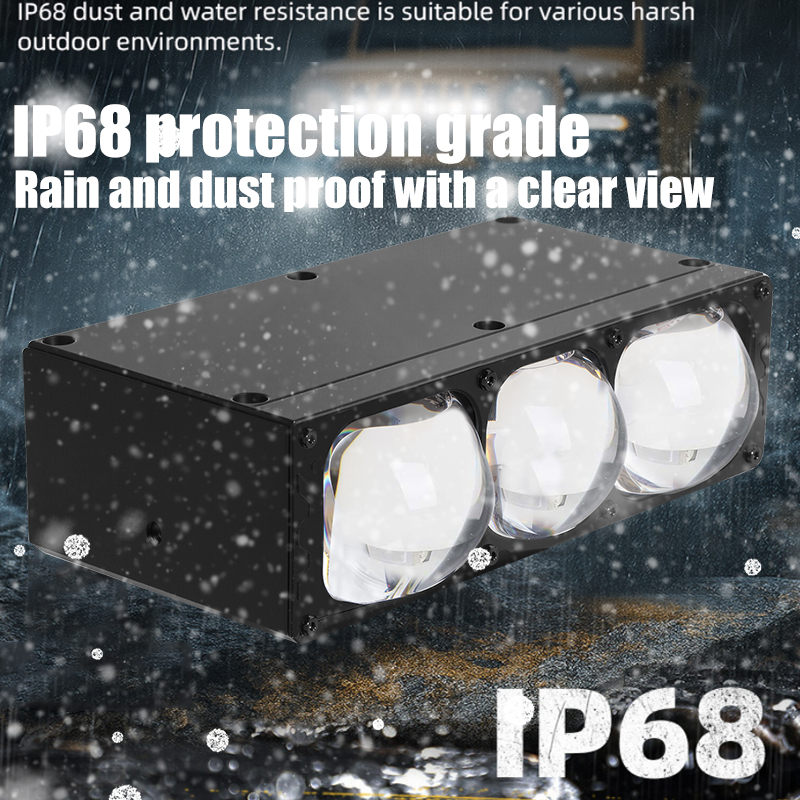 اكسسوارات السيارات مصفوفة ضوء LED ضوء شواية السيارة العالمي شعاع عالي منخفض عدسة ليزر مزدوجة ثلاث عيون عدسة بروجيكتور مصبغة أضواء كاشفة