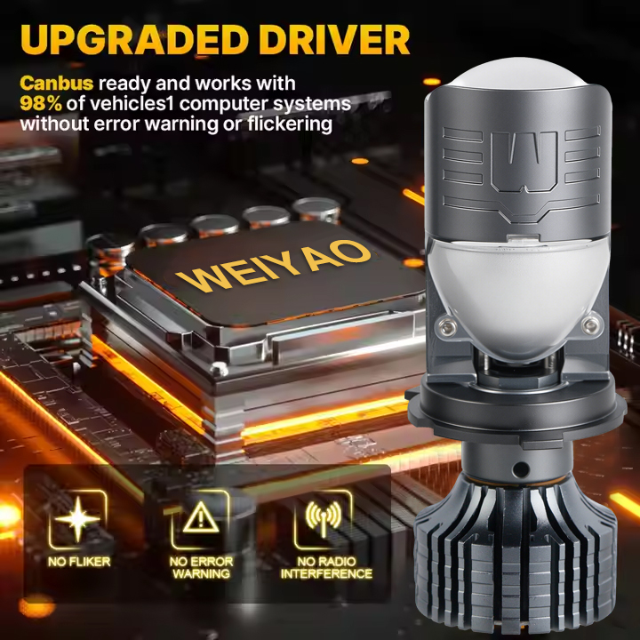 مقاومة للماء 80W/100W LED LED مع عدسة MINI JOUNDOR H4 