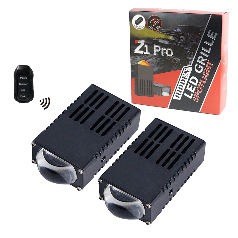 12V Super Bright Grille Spothance مع جهاز التحكم عن بعد 65W أبيض وصفر LED مصابيح الشبكة الأضواء الليزر