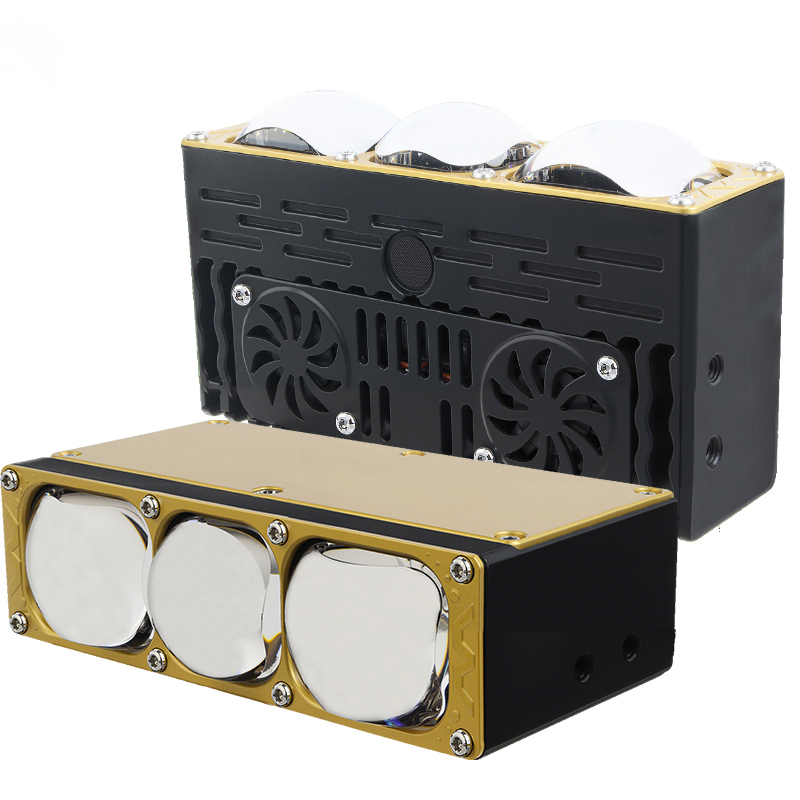 170 واط أضواء السيارة 3 عيون عدسة زرقاء ثنائية أضواء مصبغة مع مروحة DRL القيادة الضباب ضوء العمل أضواء مساعدة خارجية شاحنة مركبة على الطرق الوعرة