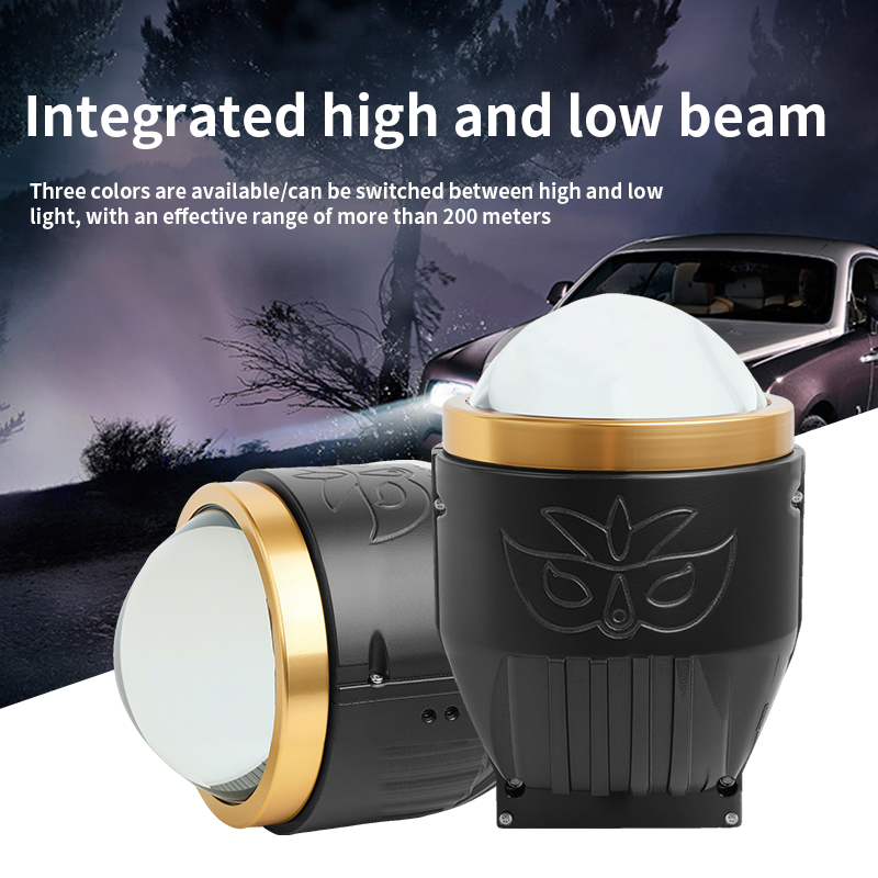 Wekwolf 96W 9600LM ثلاثة ألوان LED LED أضواء الضباب 3 بوصة BI LASER LENS LENS LAMP