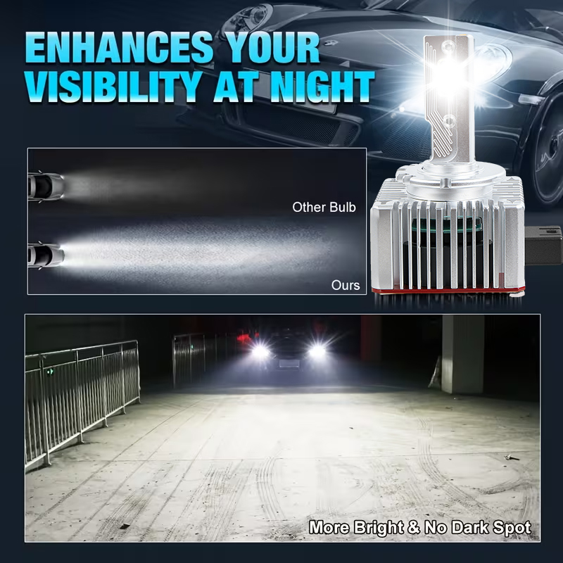 ثلاثة أنابيب نحاسية D1S/D2S/D3S/D4S/D8S مصابيح ليد لمصابيح السيارة الأمامية 18 واط 18000LM 6000K 1:1 حجم التوصيل والتشغيل لاستبدال HID زينون