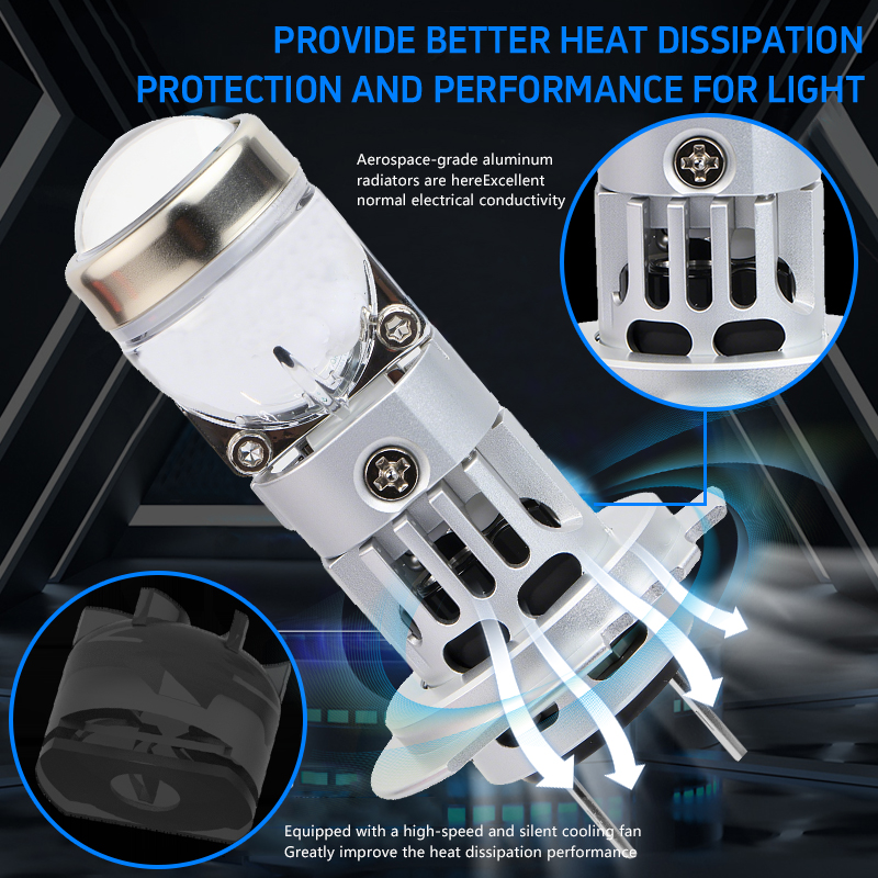 سلسلة T82 | 24 واط 3000LM التوصيل والتشغيل 1:! مصابيح أمامية LED لجهاز عرض H7 لاسلكي صغير الحجم للسيارة