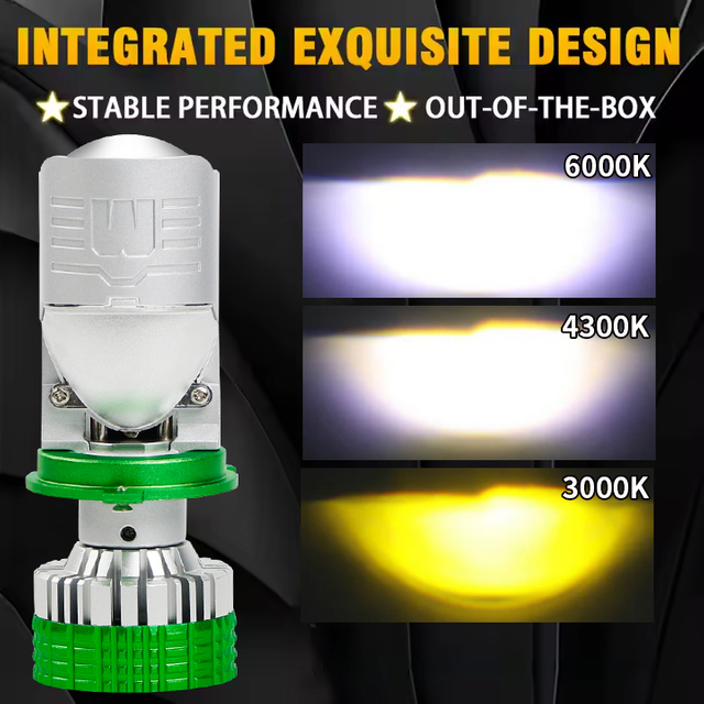 سلسلة T90 Tricolor | 12V 6000K 4300K ​​3000K 3-COLOR LED المصابيح الأمامية مع عدسة العرض