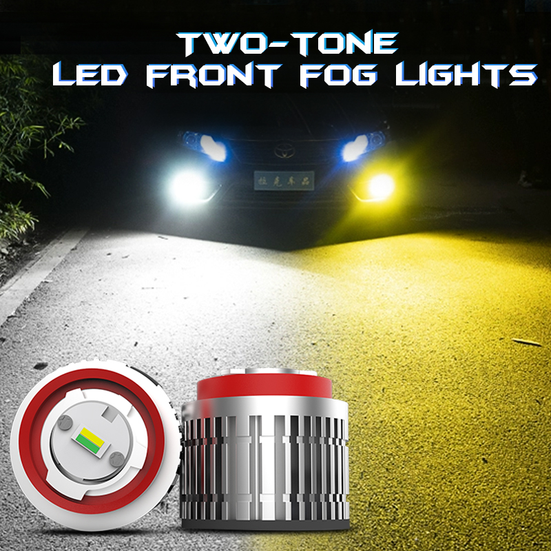 الجملة 24W 3000LM ثنائي اللون 3000K العنبر الأصفر الأبيض 6000K مصباح الضباب LED الصغير لتويوتا