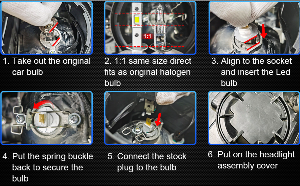 كيفية تثبيت المصباح الأمامي LED