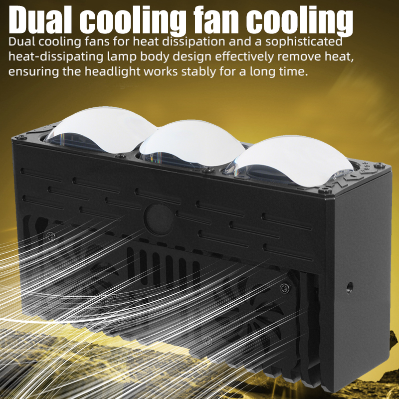 اكسسوارات السيارات مصفوفة ضوء LED ضوء شواية السيارة العالمي شعاع عالي منخفض عدسة ليزر مزدوجة ثلاث عيون عدسة بروجيكتور مصبغة أضواء كاشفة