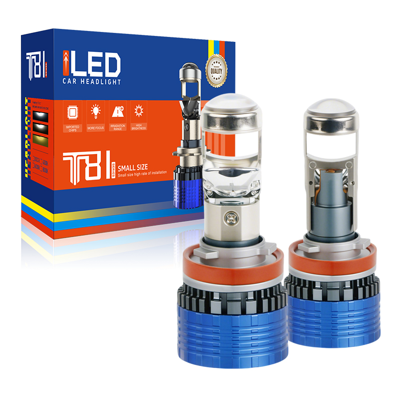 OEM / ODM 84W 8400LM H11 Mini Projector Lens LED لمبات السيارة الأمامية مع Canbus