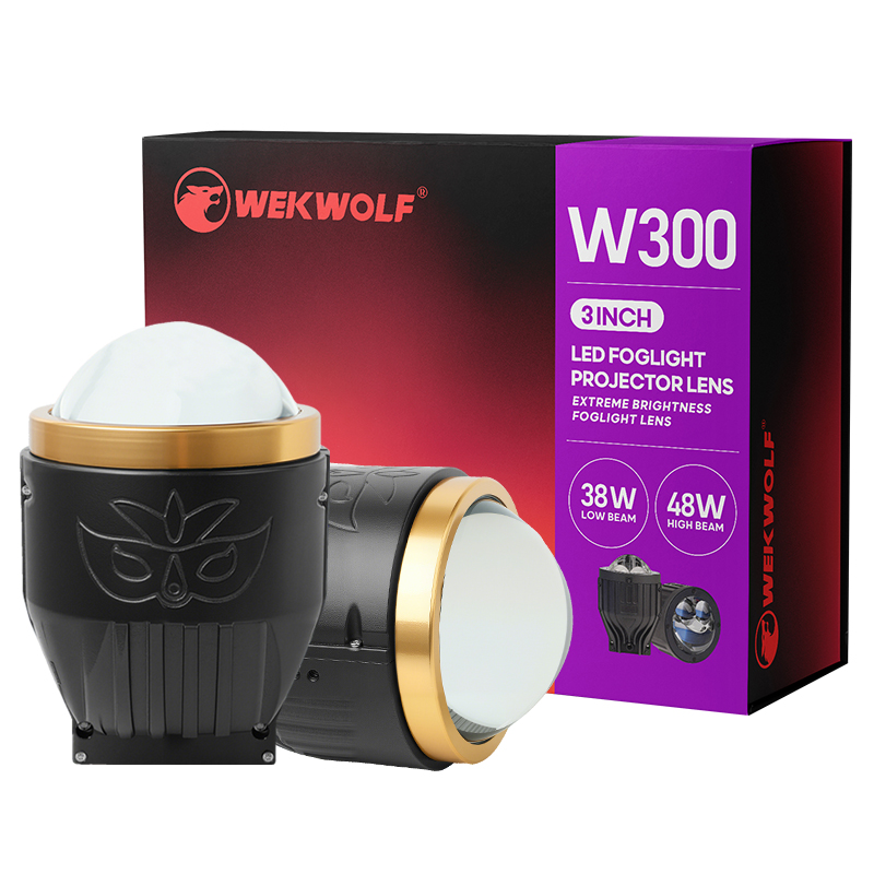 Wekwolf 96W 9600LM ثلاثة ألوان LED LED أضواء الضباب 3 بوصة BI LASER LENS LENS LAMP