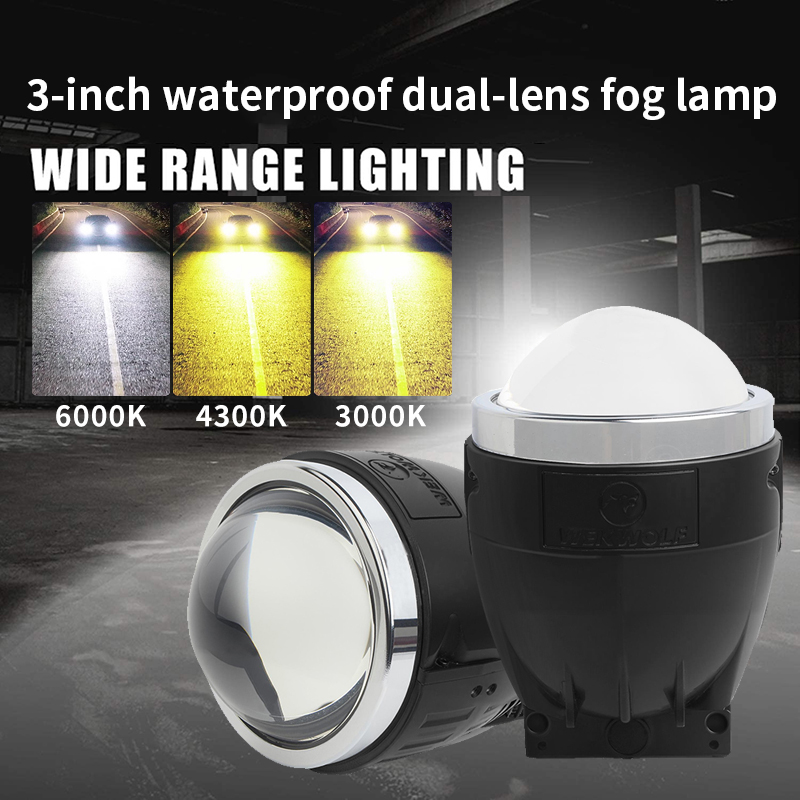 سعة 3.0 بوصة BI LED LED LENS LED LED مع طقم التعديل التحديثي للمصباح العاكس المزدوج
