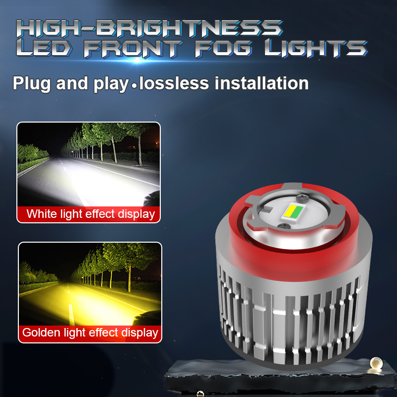 الجملة 24W 3000LM ثنائي اللون 3000K العنبر الأصفر الأبيض 6000K مصباح الضباب LED الصغير لتويوتا