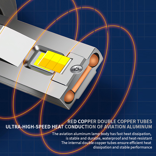 سعر الجملة 3 لون مزدوج النحاس أنبوب LED سيارة ضوء لمبات 120W 13000LM Canbus 12V السيارات بقيادة المصابيح الأمامية