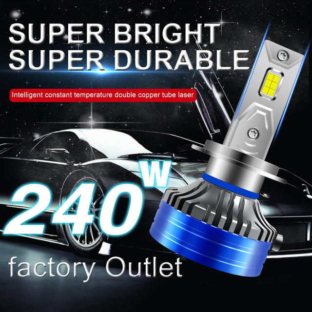 رواية المظهر سوبر مشرق 240W 24000LM LED السيارة الأمامية V60 H4
