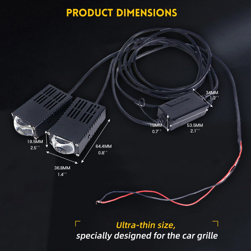 12V Super Bright Grille Spothance مع جهاز التحكم عن بعد 65W أبيض وصفر LED مصابيح الشبكة الأضواء الليزر