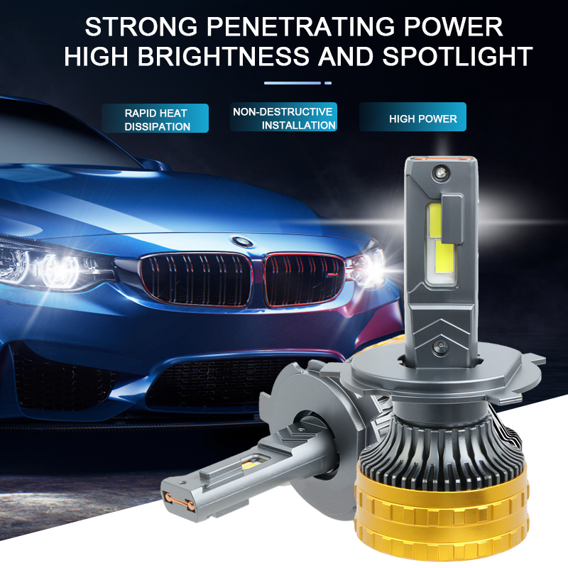 التخصيص السوبر مشرق 200 واط سيارة LED مصباح أضاءه أمامي 12 فولت 24 فولت 6000 كيلو Led أضواء السيارة المزدوج النحاس أنبوب السيارات كشافات لمبات